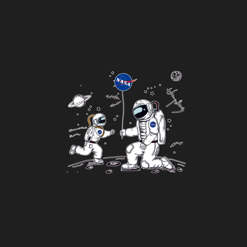 Astronauten mit NASA-Flagge auf dem Mond Herren Tanktops