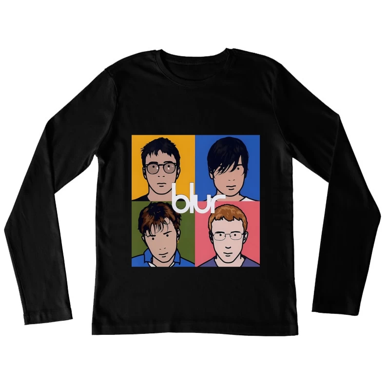 Blur Band Pop Art Style Album Cover Portrait Female Long Sleeve T-Shirt