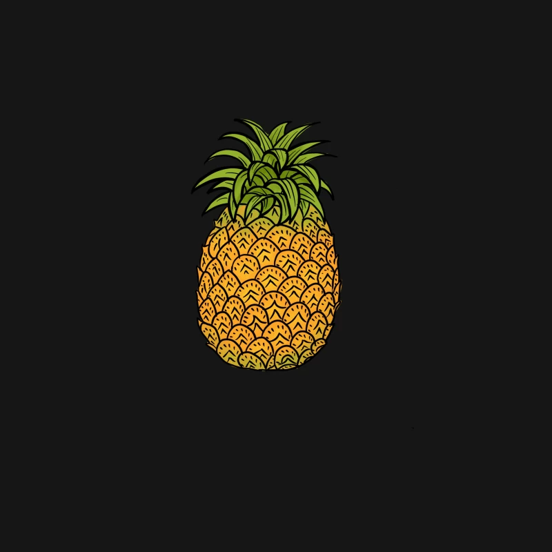 Bunte Ananas Illustration Herren T-Shirt