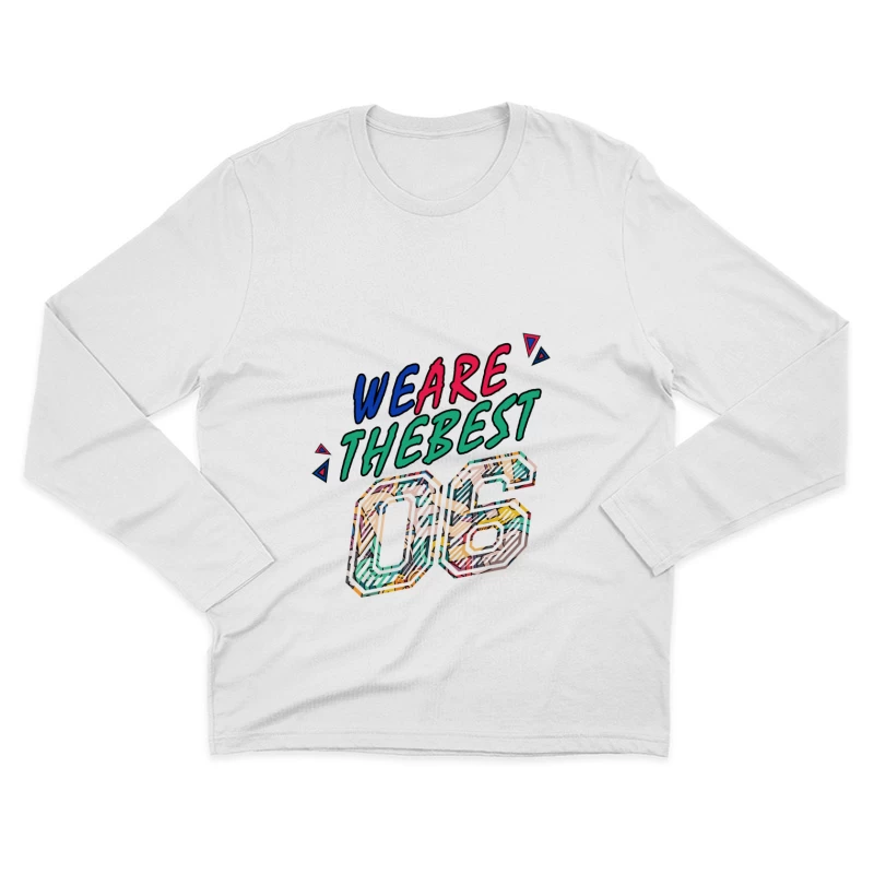 Kunstvolles Design mit Zahlen und Buchstaben Herren Langarm T-Shirt