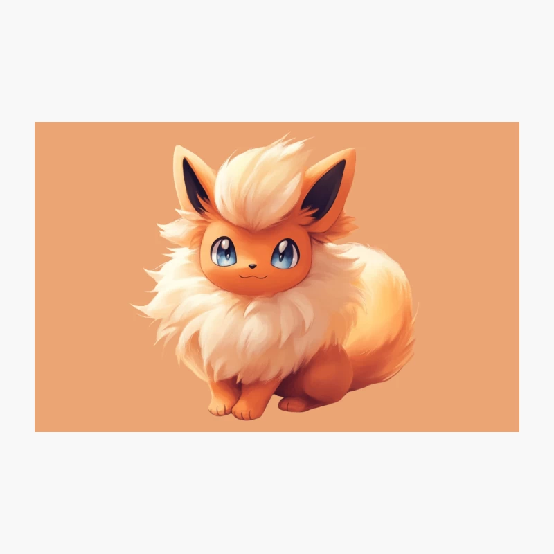 Cute Fluffy Flareon Pokemon Digital Art Travel Mug