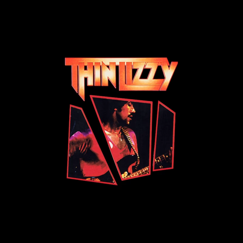 Thin Lizzy Vintage Concert Album Art with Red Typography Mouse Pad