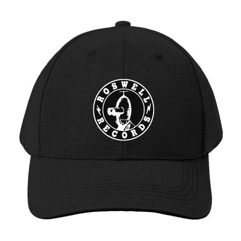 Roswell Records Black and White Circular Logo Baseball Cap