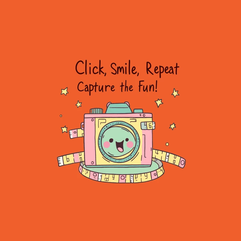 Cute Cartoon Camera: Click, Smile, and Capture the Fun Male T-Shirt