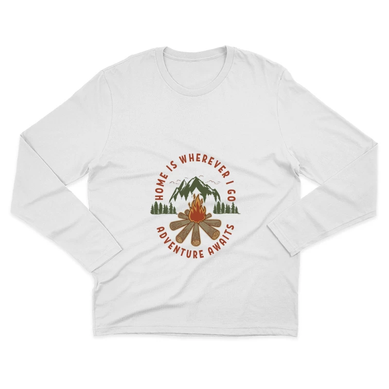 Abenteuer erwartet Lagerfeuer Herren Langarm T-Shirt