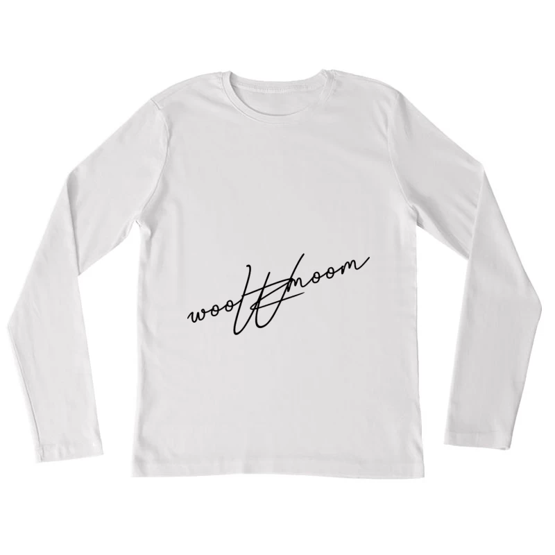 Wolkenmond-Design mit Schriftzug Damen Langarm T-Shirt
