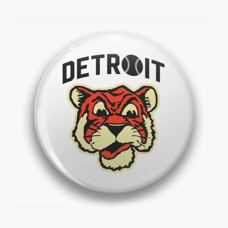 Vintage Detroit Tigers Baseball Team Logo Design Pin