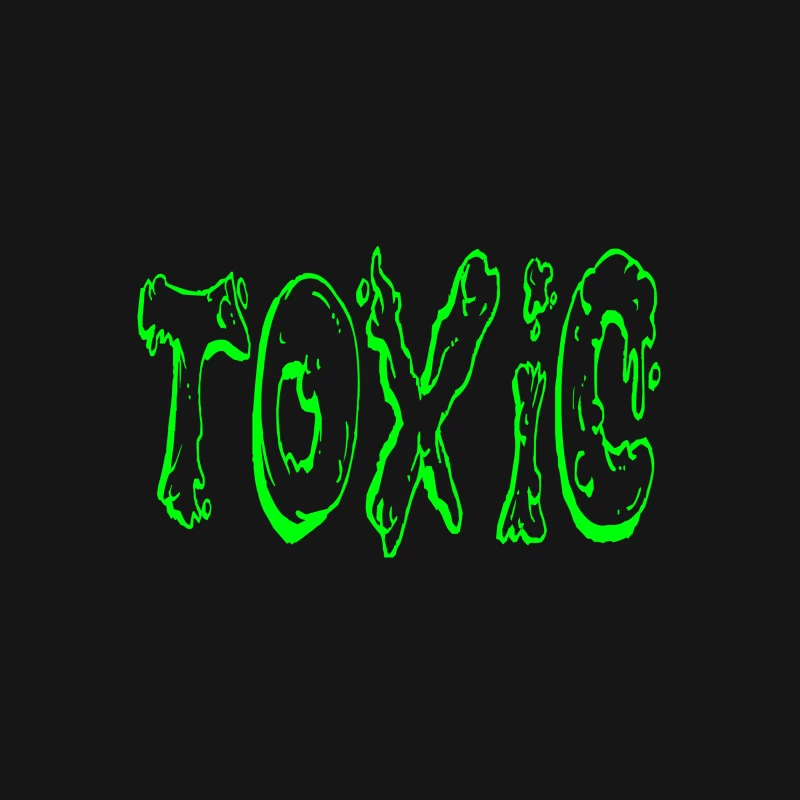 Glowing Toxic Text Design Female T-Shirt