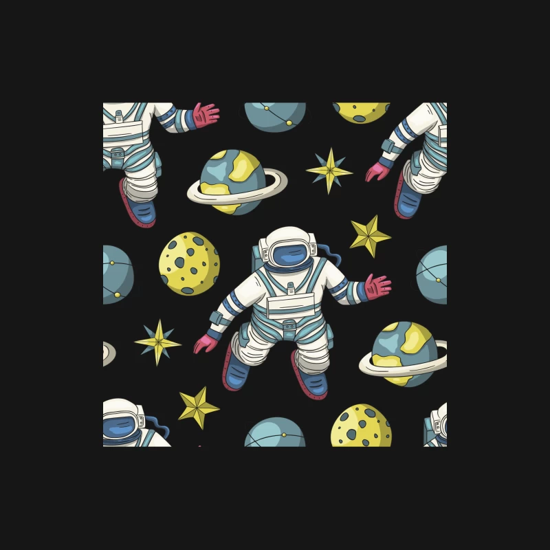 Astronauten und Planeten im Weltraum Herren Langarm T-Shirt
