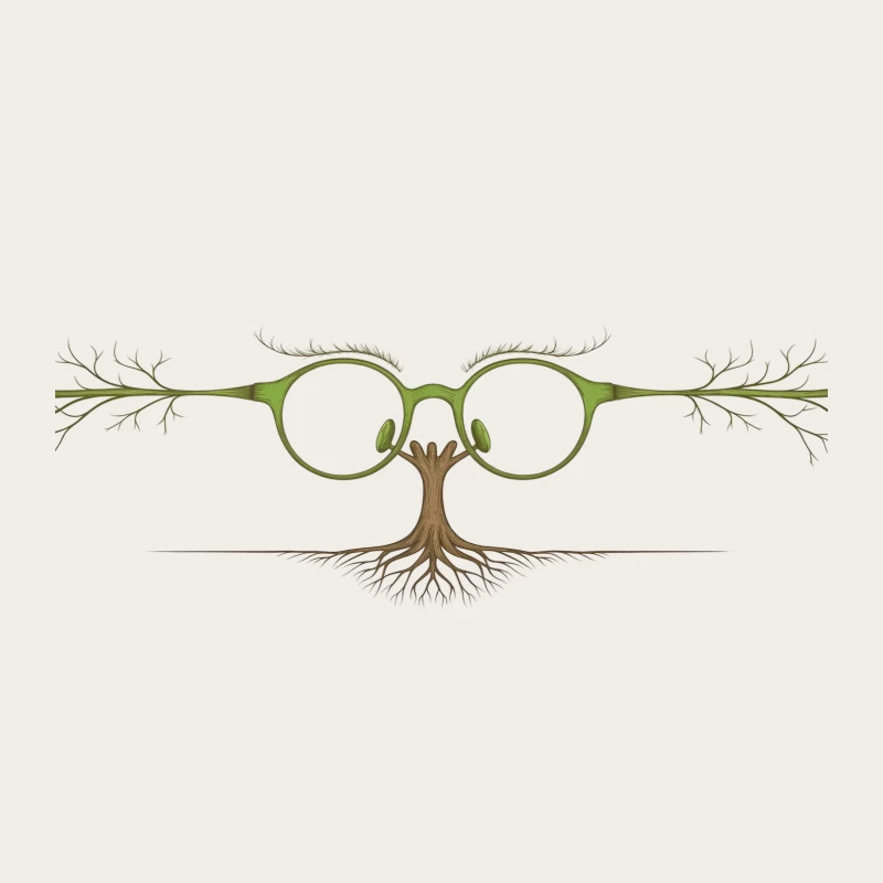 Visionary Nature: Tree-Rooted Glasses Metaphor Bucket Hat