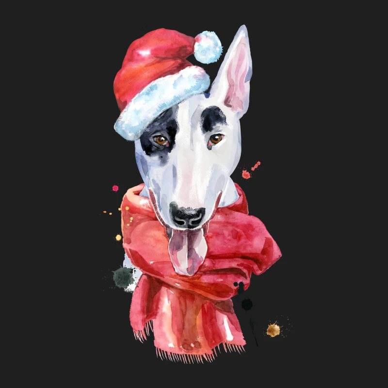 Chien en chapeau de Noël et écharpe Homme Débardeur