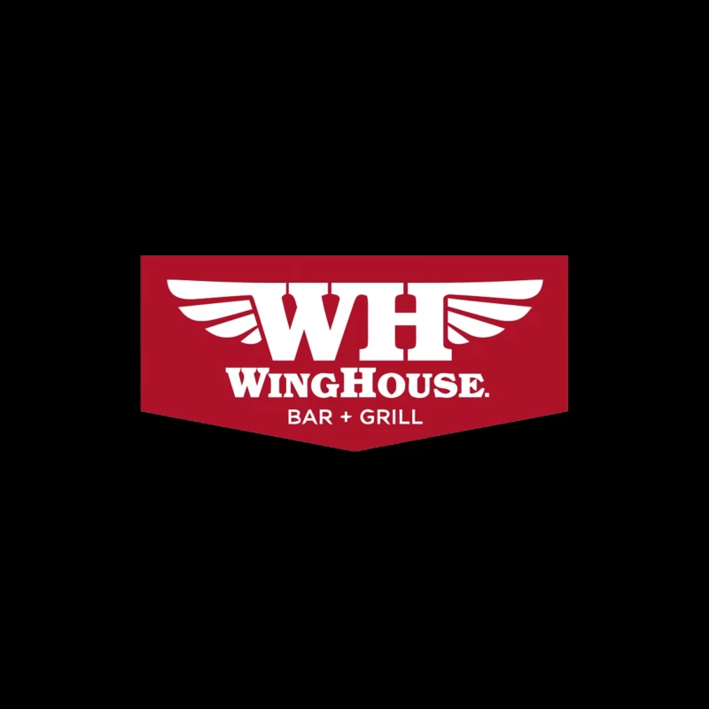 WingHouse Bar & Grill Restaurant Logo with Wings Design Coffee Mug