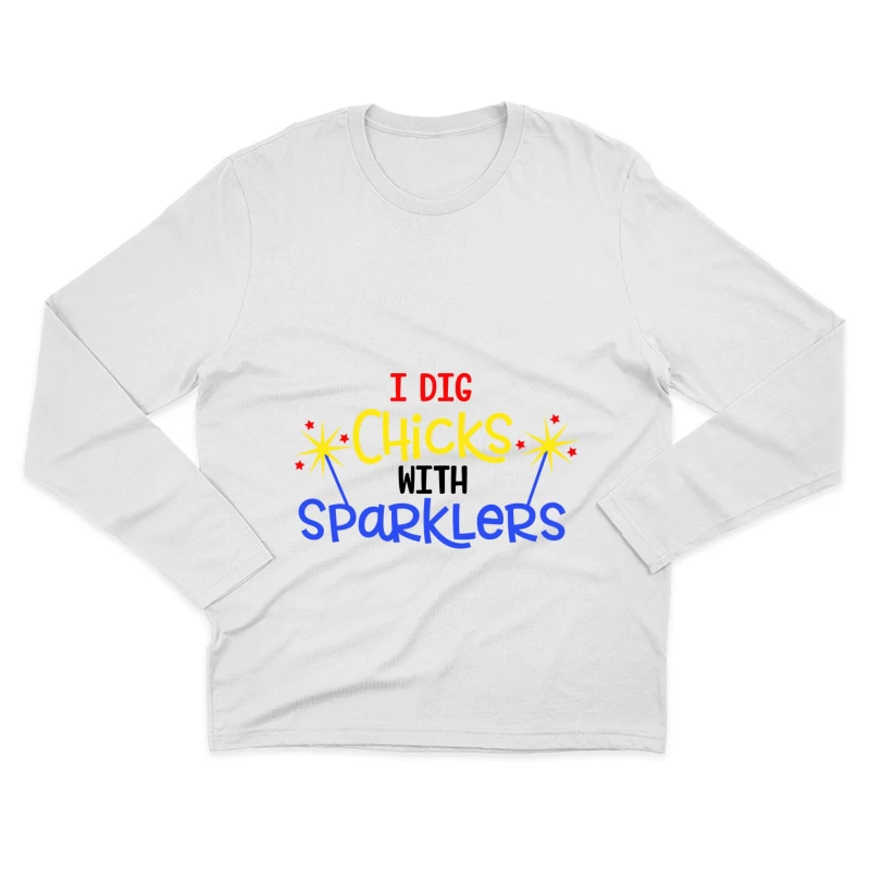 Message Amusant avec Étincelles Homme Manches Longues T-Shirt