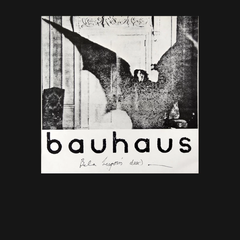 Vintage Bauhaus Gothic Album Cover with Bat Wings Female T-Shirt