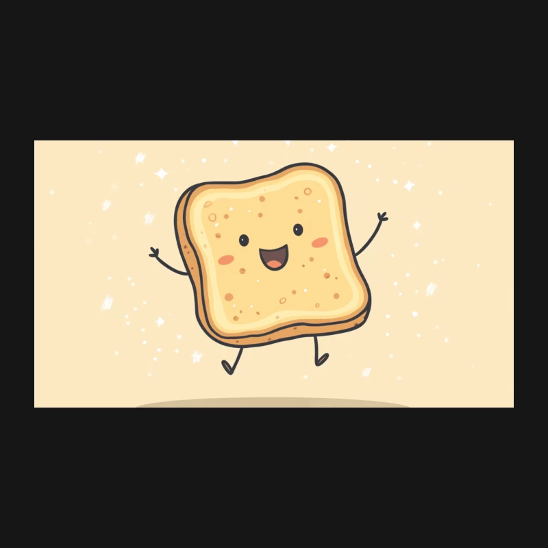 Cute Happy Cartoon Toast Kawaii Illustration Desk Mat