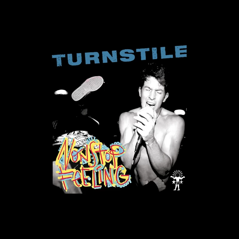 Turnstile: Nonstop Feeling Album Cover with Graffiti Art Throw Pillow