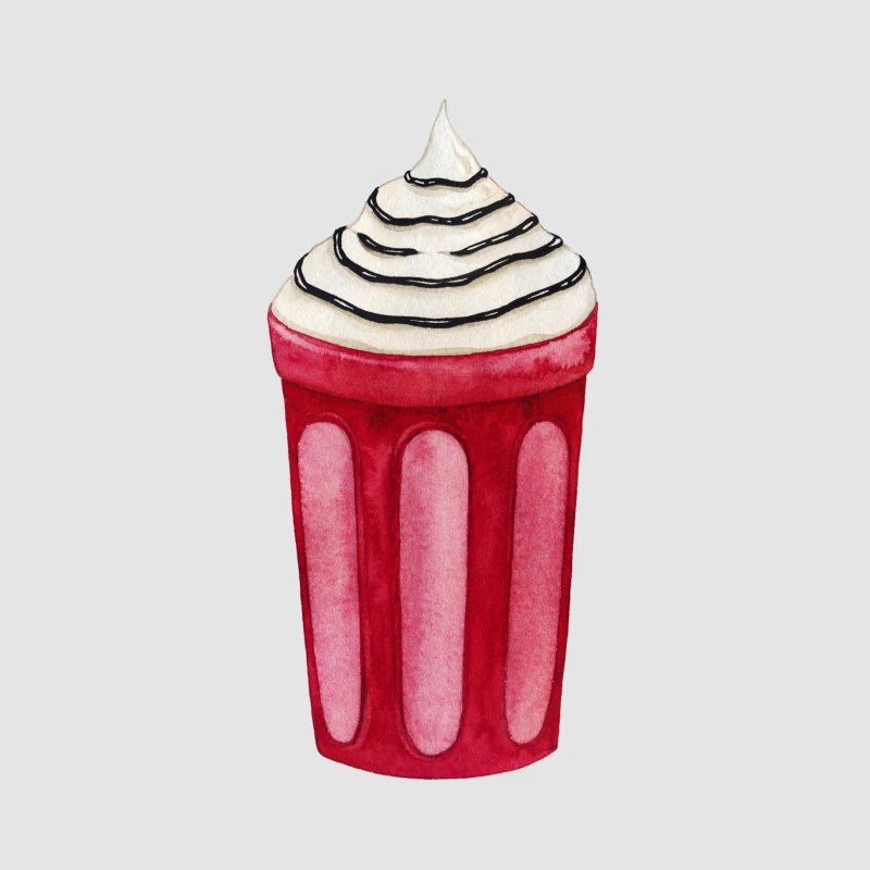 Boisson frappée rouge avec crème fouettée Homme Sweat à capuche