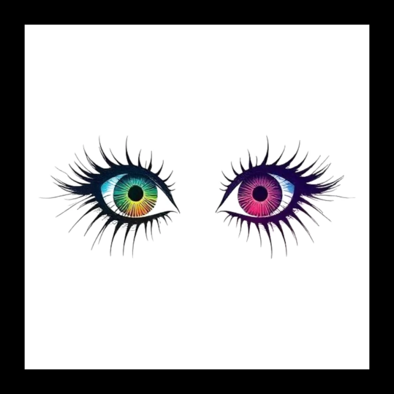 Artistic Illustration of Colorful Heterochromatic Eyes Pin