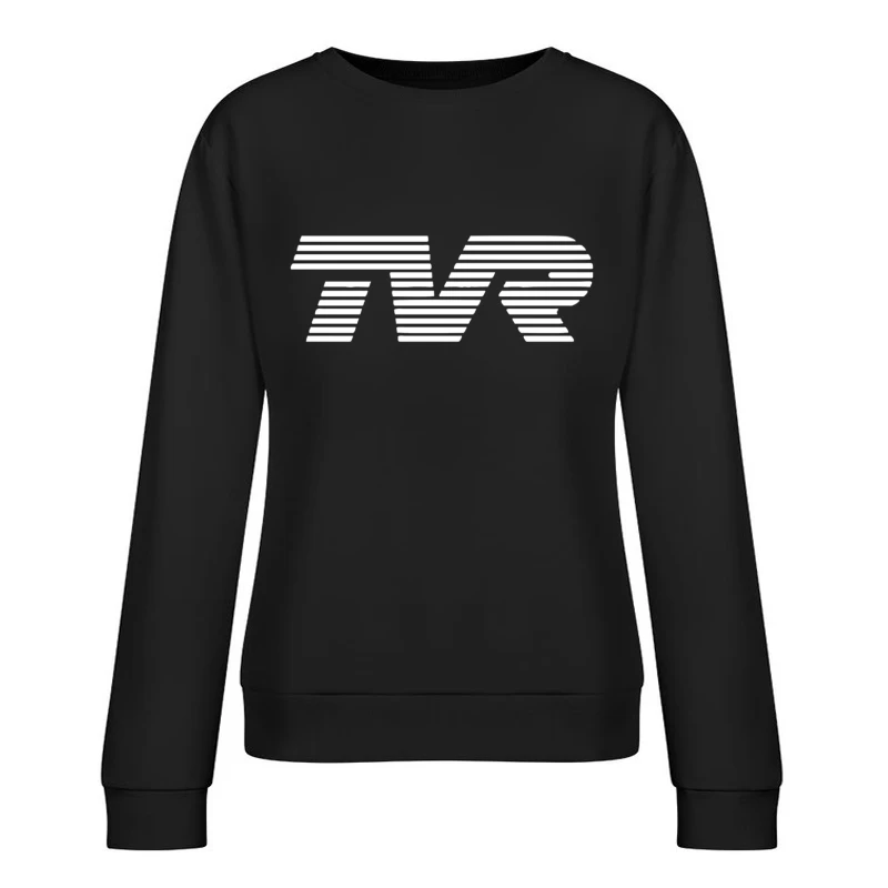 Minimalist TVR Logo Design with Line Pattern Female Pullover Sweatshirt