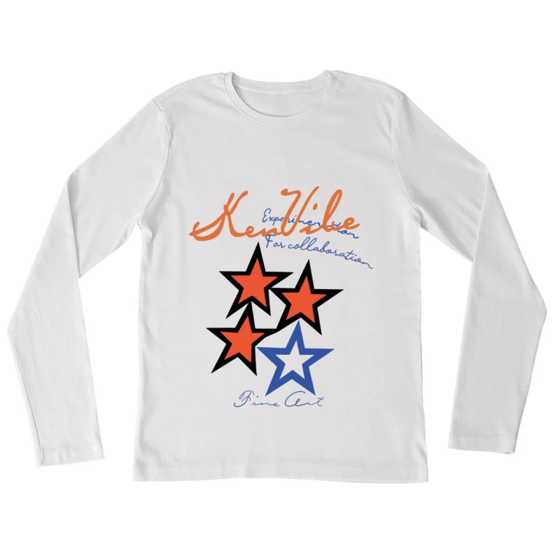 Kreative Zusammenarbeit mit Kunststernen Damen Langarm T-Shirt