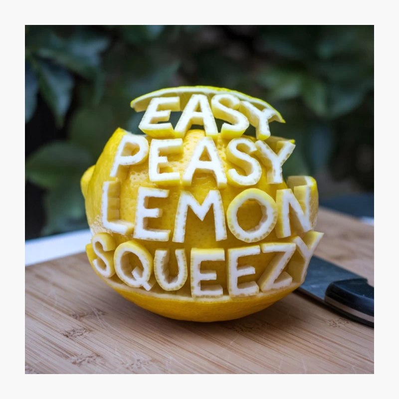 Creative Lemon Carving with Wordplay on Cutting Board Pin