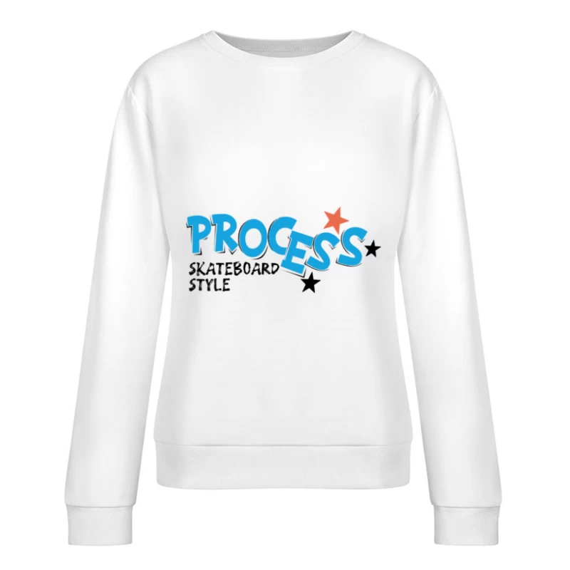 Process Skateboard Stil Design Damen Pullover Sweatshirt