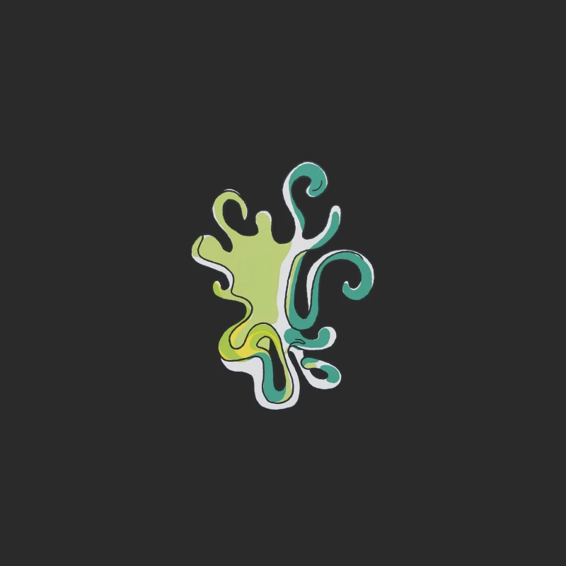 Abstract Organic Splash Design in Green and Teal Baseball Cap