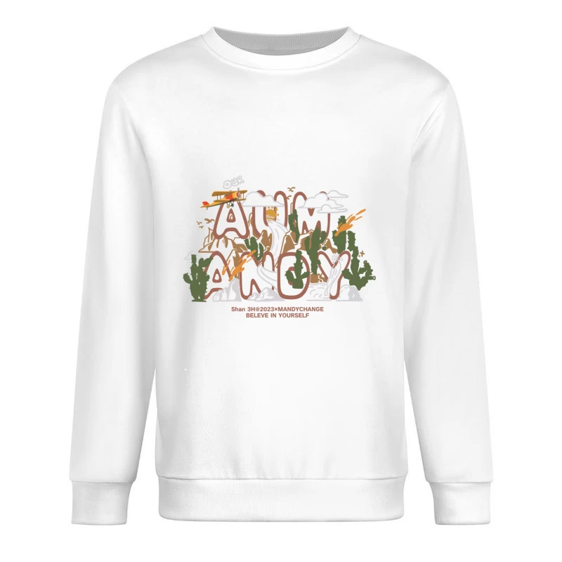 Abenteuer in der Wüste mit Flugzeug Herren Pullover Sweatshirt