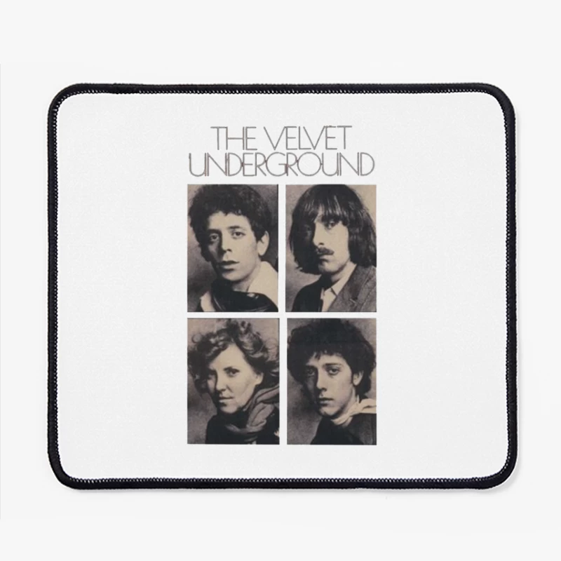 Vintage Black and White Portrait Collection of The Velvet Underground Band Members Mouse Pad