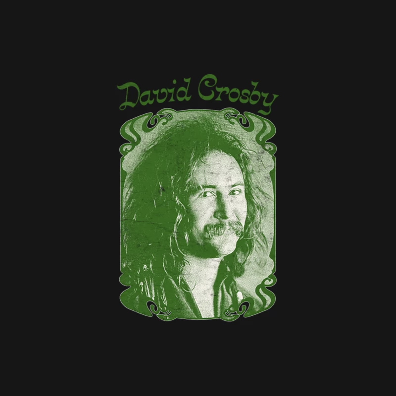 Vintage Green-Tinted Portrait of Folk Rock Musician David Crosby Female Long Sleeve T-Shirt
