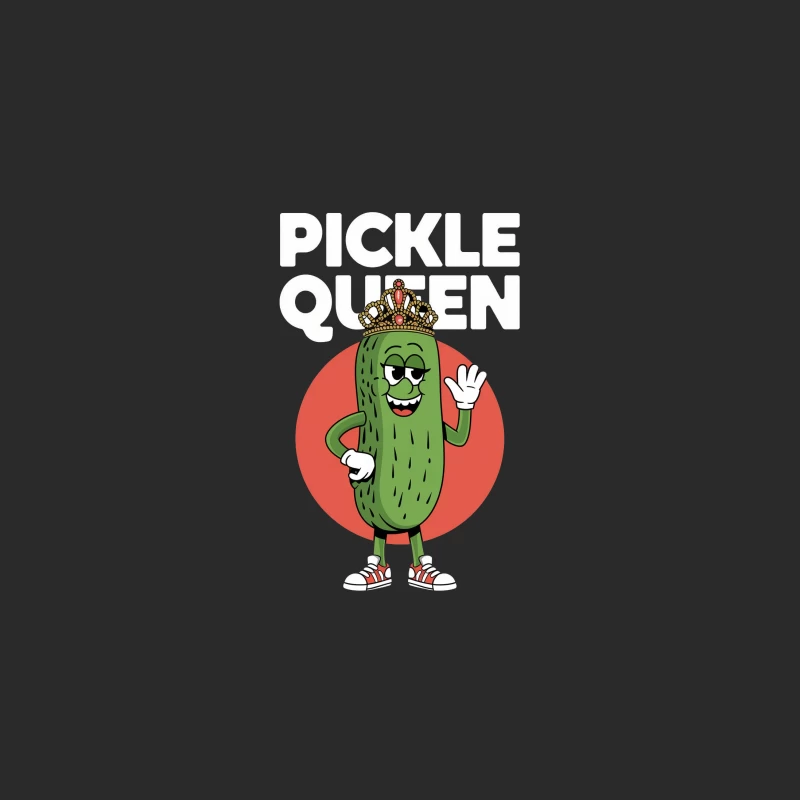 Royal Cucumber Mascot Character with Crown and Sneakers Baseball Cap