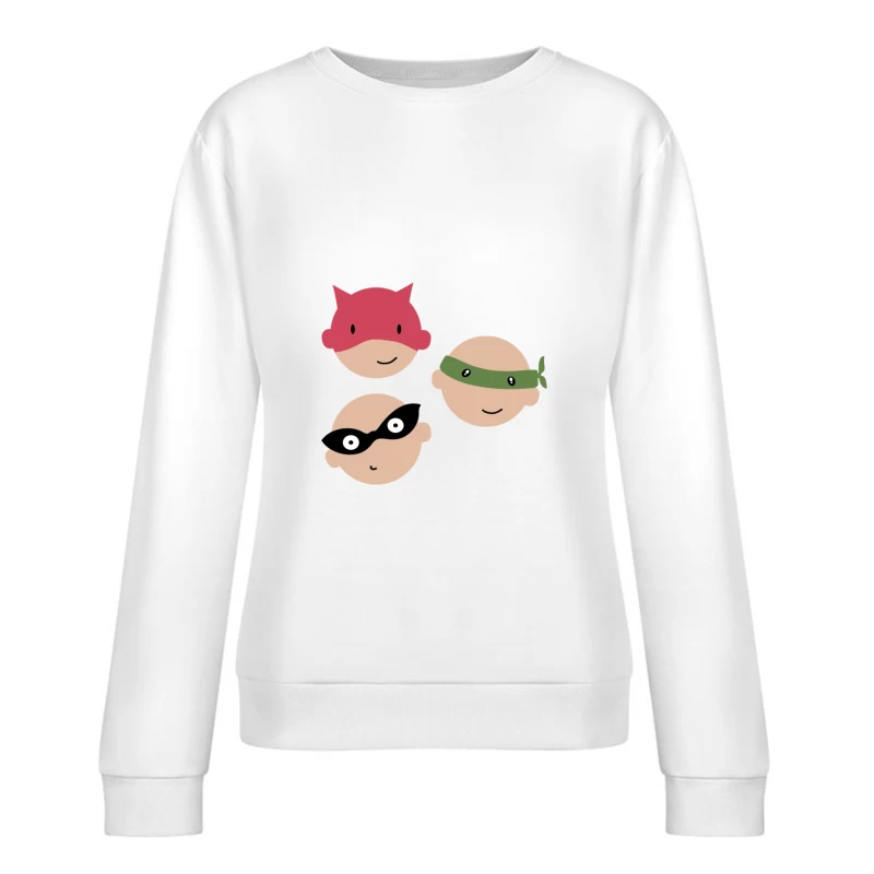Visages de Super-héros Amusants Femme Sweat-shirt à enfiler
