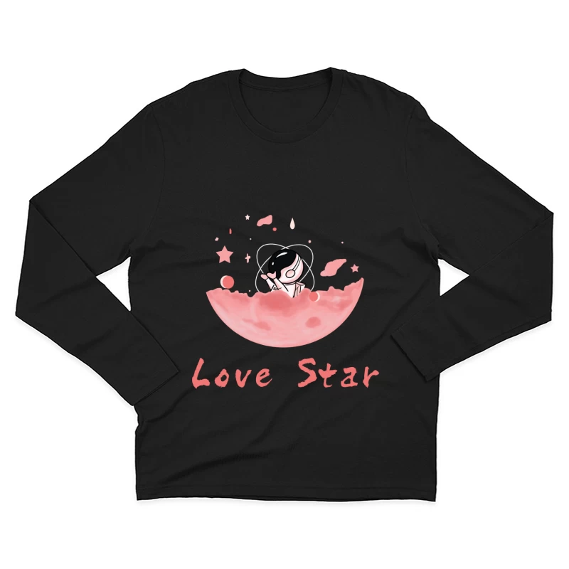 Liebe Stern Astronaut Herren Langarm T-Shirt