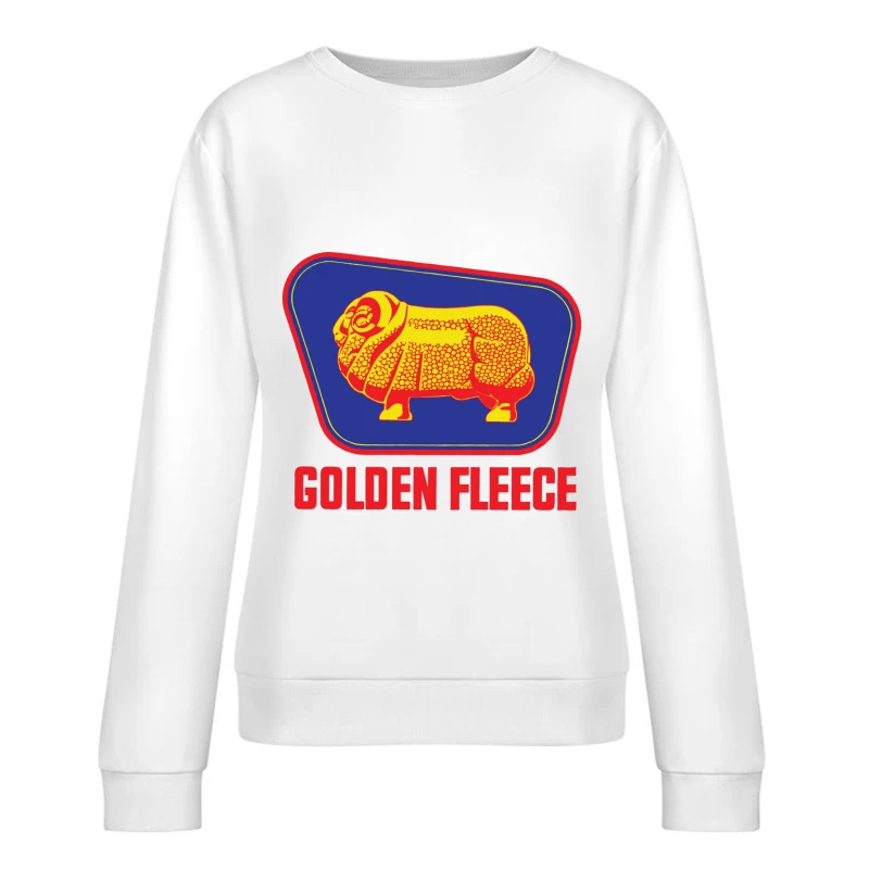 Vintage Golden Fleece Logo with Geometric Sheep Design Female Pullover Sweatshirt