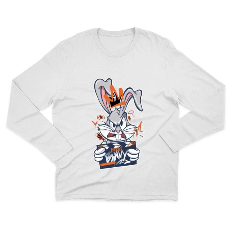 Graffiti-Hase mit Krone Herren Langarm T-Shirt