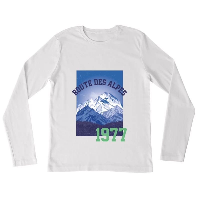 Alpenroute 1977 Berglandschaft Damen Langarm T-Shirt