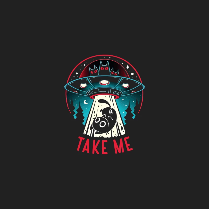 Take Me – UFO & Cat Abduction Whimsy Bucket Hat