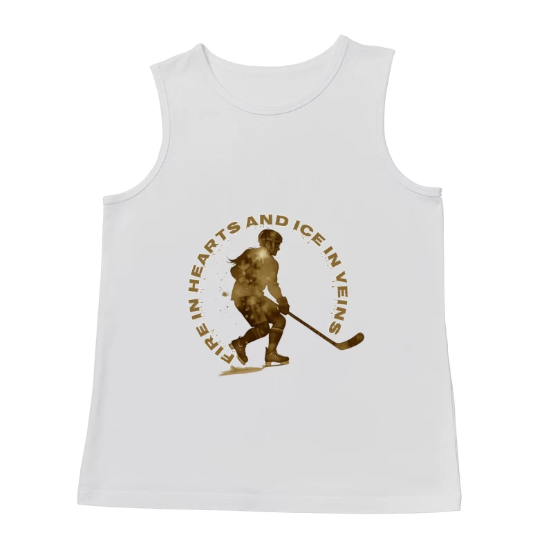 Fire in Hearts and Ice in Veins - Vintage Hockey Player Silhouette Male Tank Top