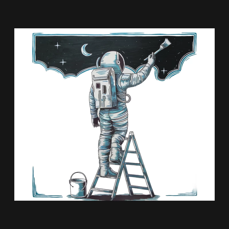 Astronaut Painting the Night Sky Mouse Pad