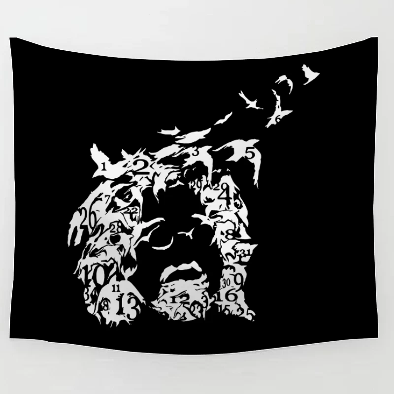 Counting Crows White Art Tapestry