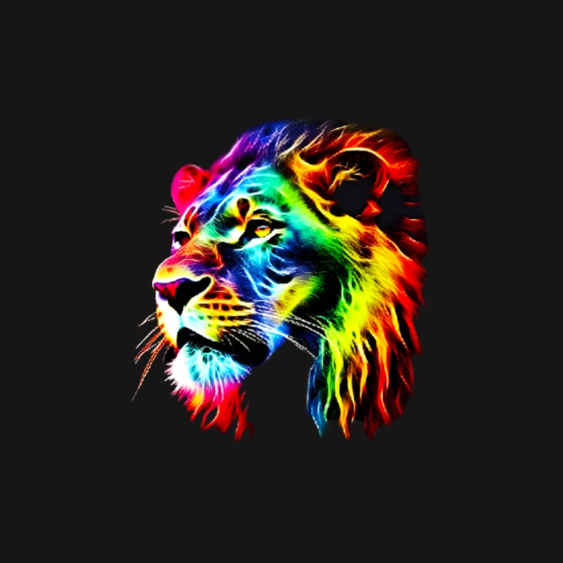Bunte Löwenkunst Herren Langarm T-Shirt