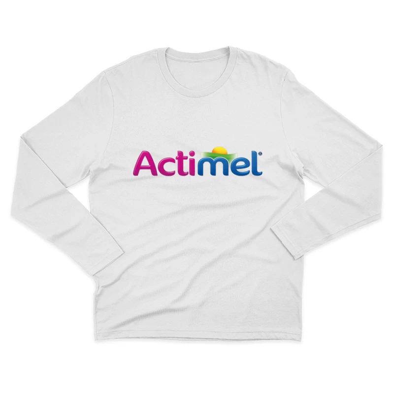 Actimel Dairy Brand Colorful Logo Design Male Long Sleeve T-Shirt