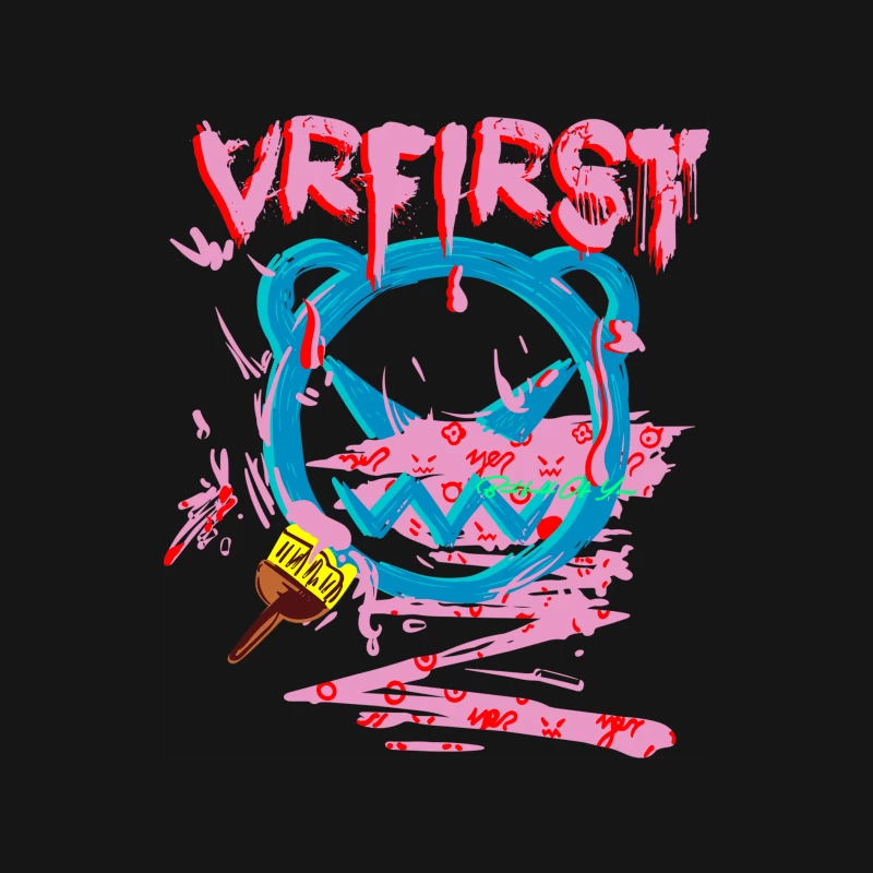 Graffiti Bär und Pinsel Damen Langarm T-Shirt