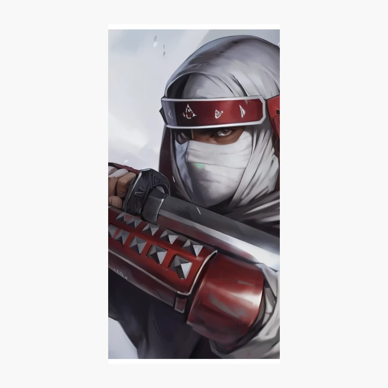 Masked Ninja Warrior with Red Armor and Sword iPhone Case