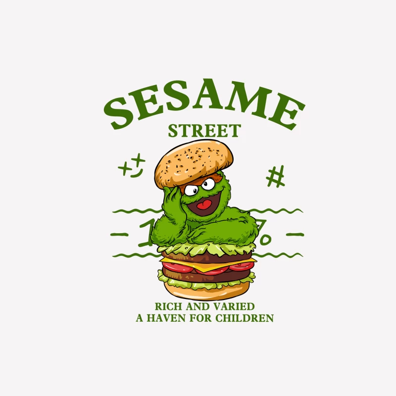 Sesamstraße-Burger-Figur Herren T-Shirt