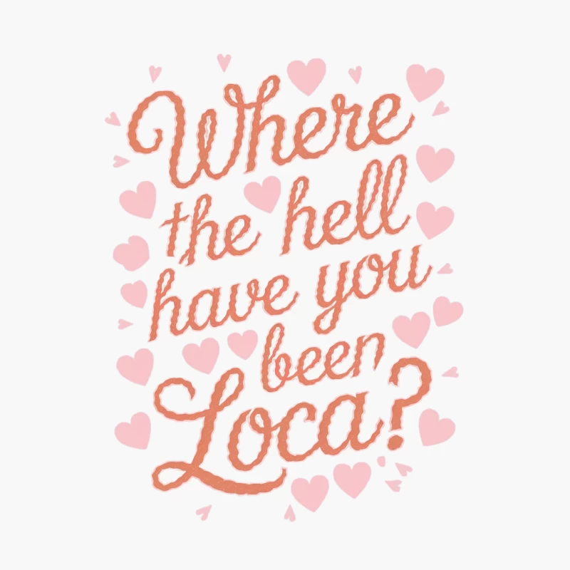 Playful Greeting Card with Cursive Typography and Pink Hearts Cotton Tote Bag