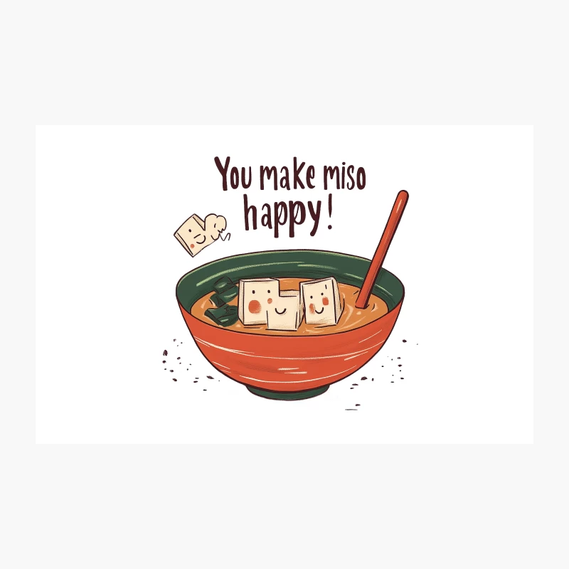 Adorable Miso Soup Pun with Smiling Tofu Cubes Travel Mug