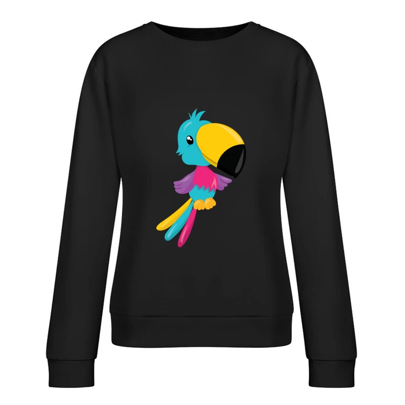 Perroquet coloré avec un grand bec Femme Sweat-shirt à enfiler