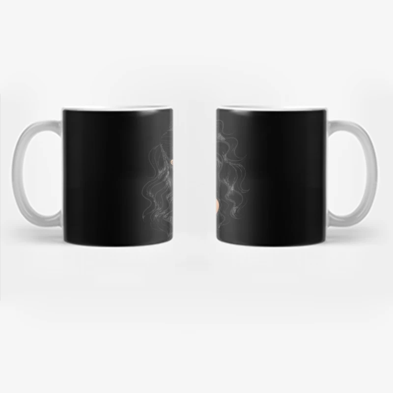 Portrait of a Beautiful Woman with Flowing Hair Coffee Mug