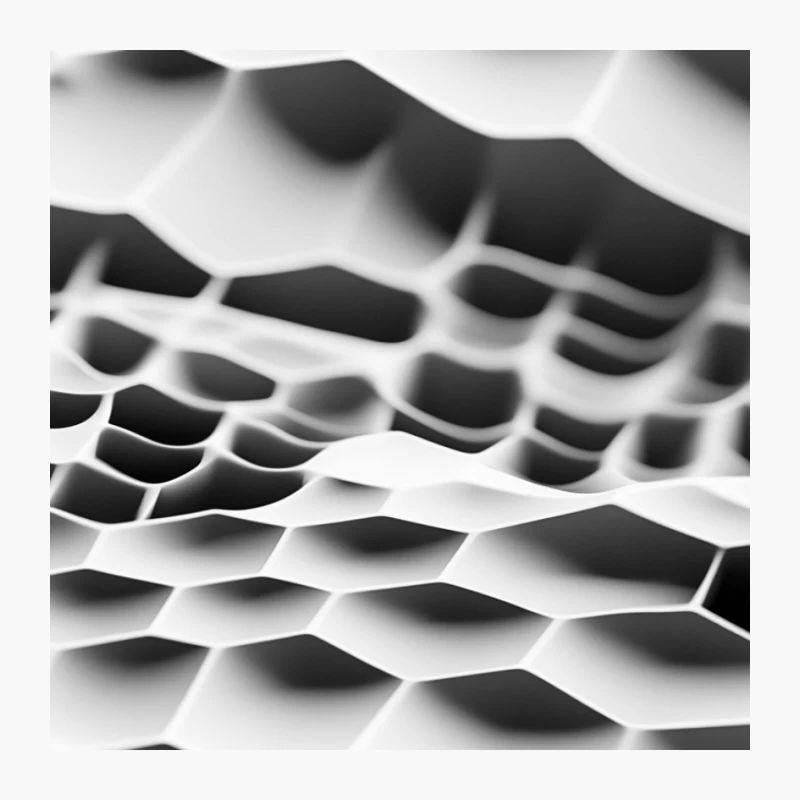 Abstract Monochrome Geometric Texture with Wavy 3D Honeycomb Pattern Pin